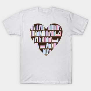 Pastel books heart T-Shirt